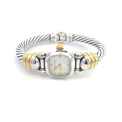 David Yurman Authentic Estate Mother of Pearl Watch 6" 18k + Sil 20 mm DY422