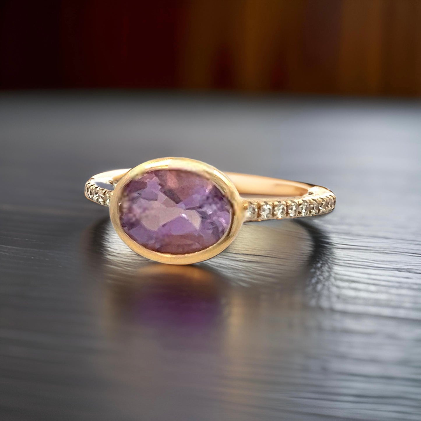 Natural Amethyst Diamond Ring Size 6.5 14k Y Gold 1.87 TCW Certified $2,690 221292