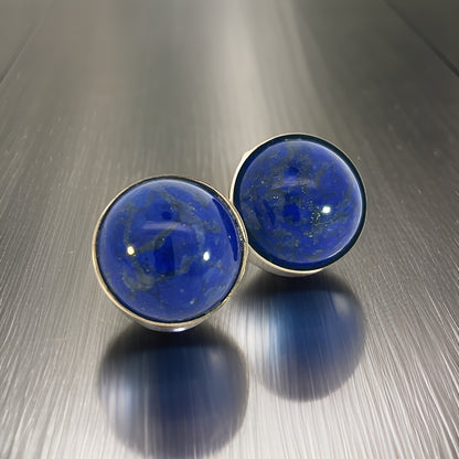 Natural Lapis Lazuli Cufflinks 14k Y Gold 40 CTW Certified $3,450 311039 - Certified Fine Jewelry