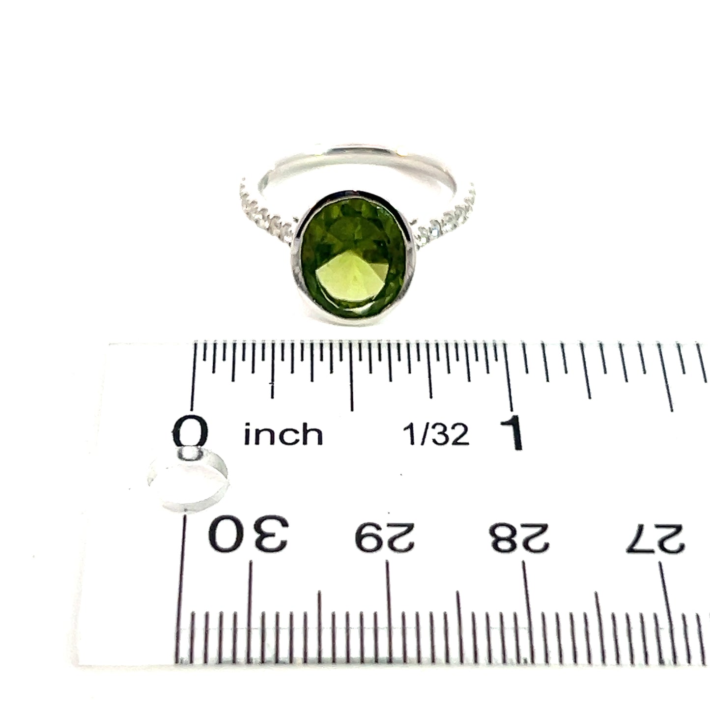 Natural Peridot Diamond Ring 6.5 14k W Gold 3.49 TCW Certified $4,950 310621 - Certified Fine Jewelry