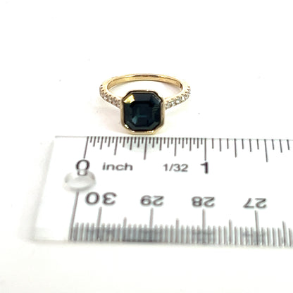 Natural Sapphire Diamond Ring 6.75 14k Yellow Gold 4.65 TCW Certified $3,950 310597
