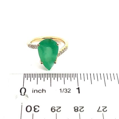 Natural Emerald Diamond Ring Size 7 14k Y Gold 7.17 TCW Certified $4,975 401582