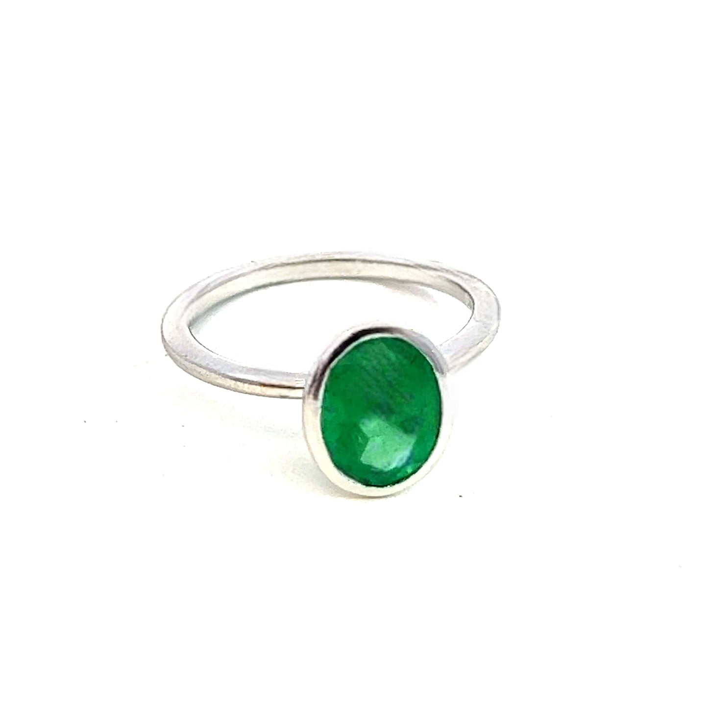 Natural Solitaire Emerald Ring Size 6.5 14k White Gold 2.5 Cts Certified $1,950 310572