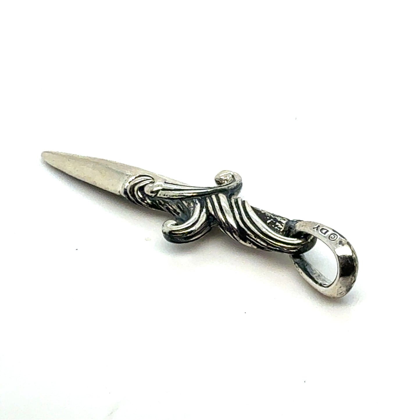 David Yurman Black Diamond Dagger Sterling Silver Estate DY574