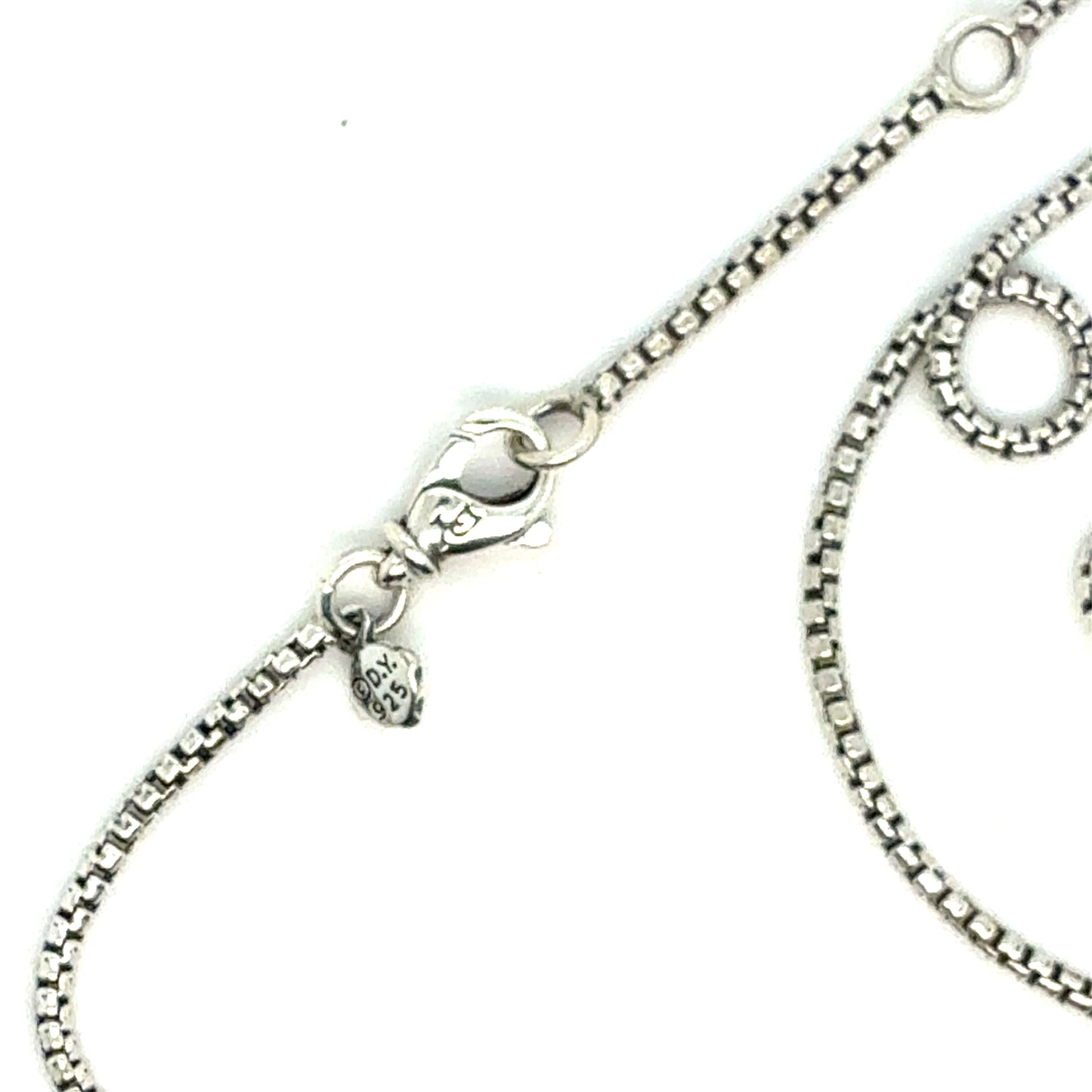 David Yurman Hounds Tooth Chain Necklace 18" Sterling Silver Estate DY584