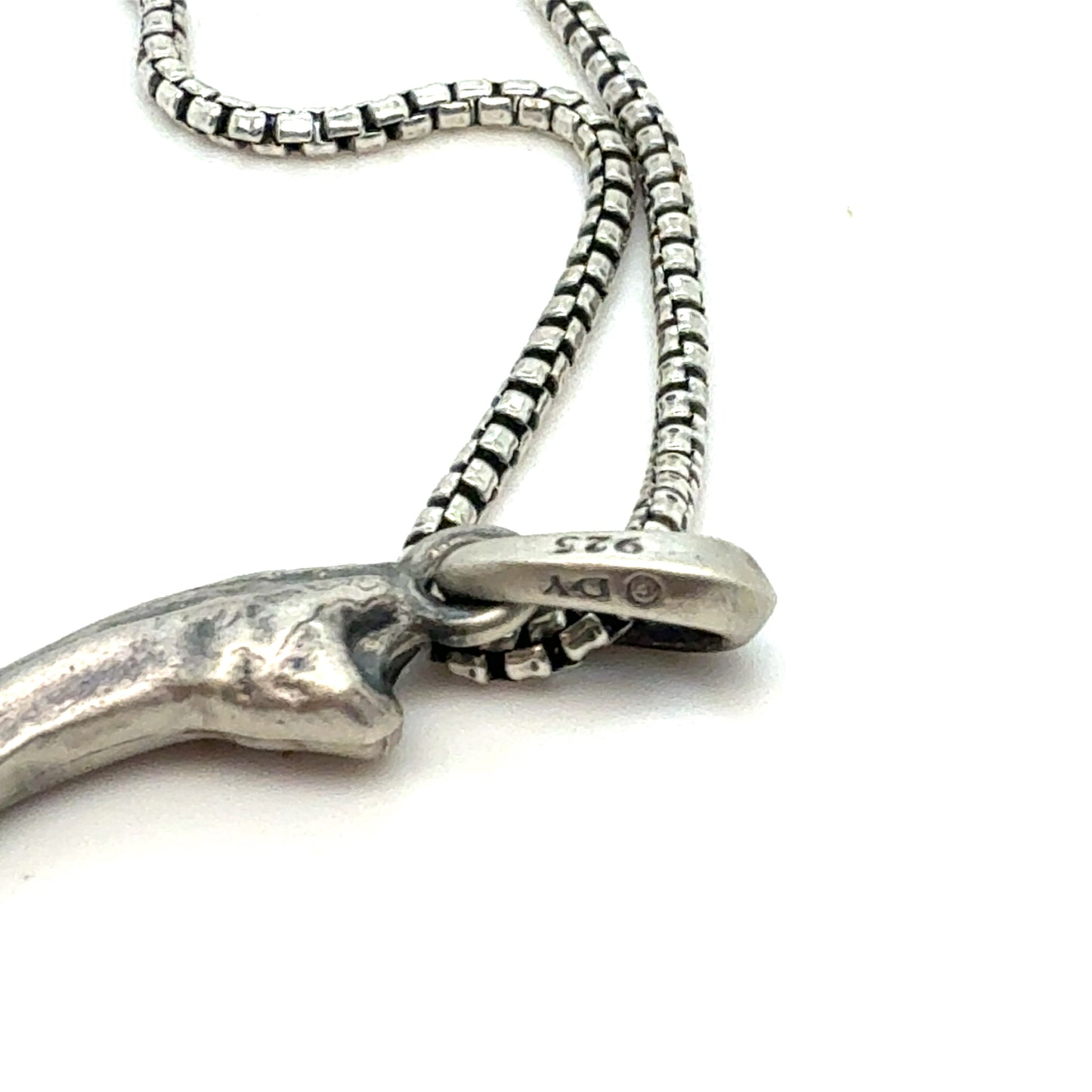 David Yurman Hounds Tooth Chain Necklace 18" Sterling Silver Estate DY584