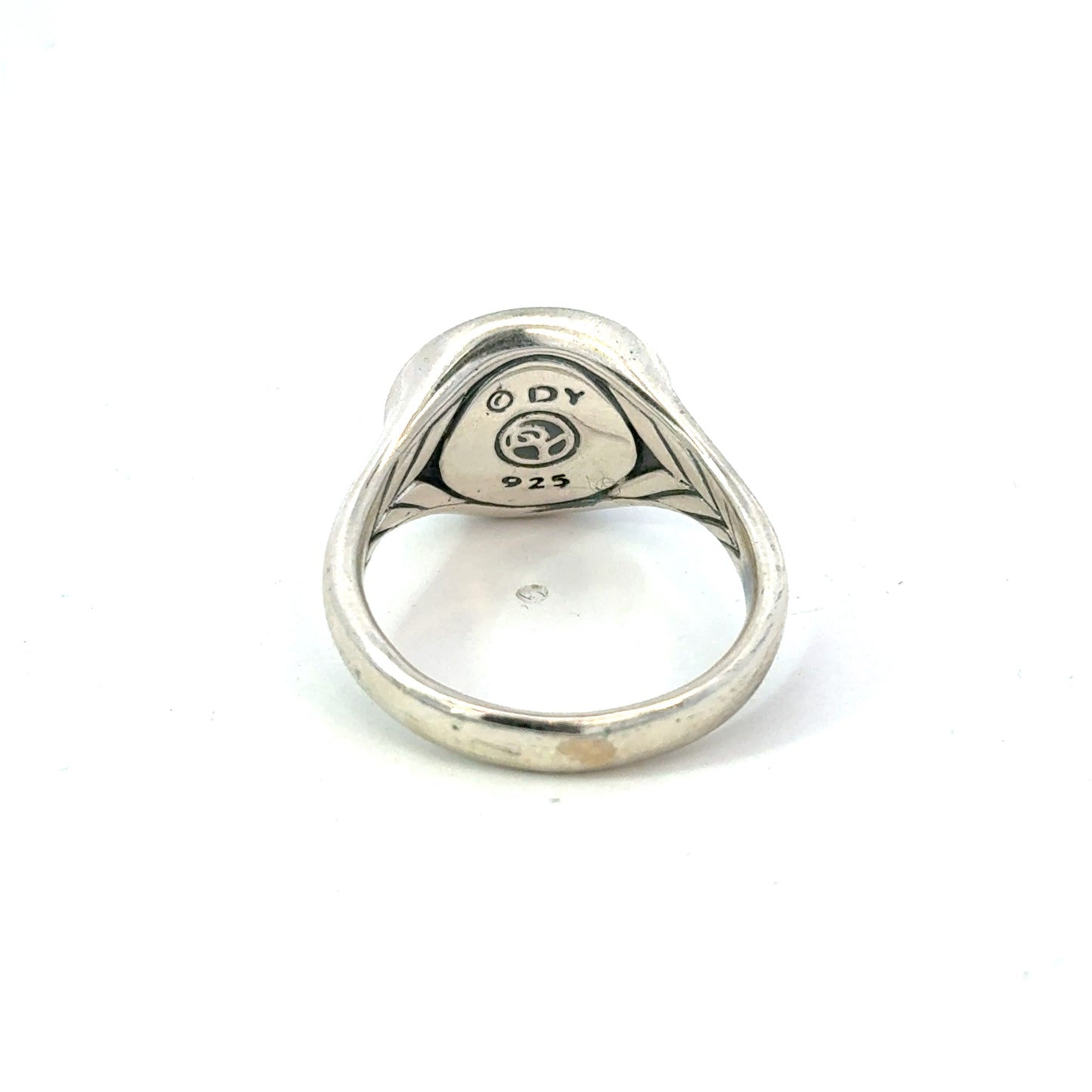 David Yurman Mens Lion Signet Ring Size 8 Sterling Silver Estate DY598