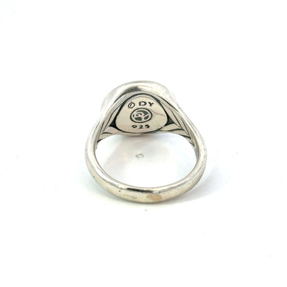 David Yurman Mens Lion Signet Ring Size 8 Sterling Silver Estate DY598