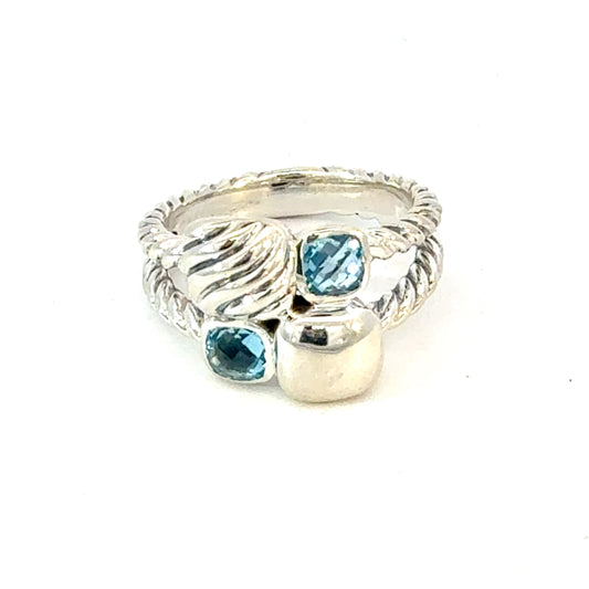 David Yurman Topaz Bumblebee Ring Size 6 Sterling Silver Estate DY629