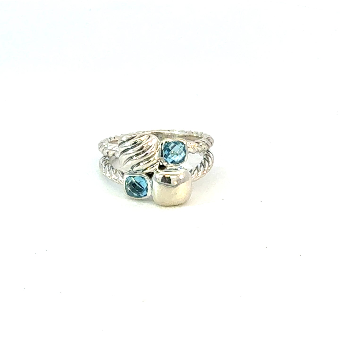 David Yurman Topaz Bumblebee Ring Size 6 Sterling Silver Estate DY629