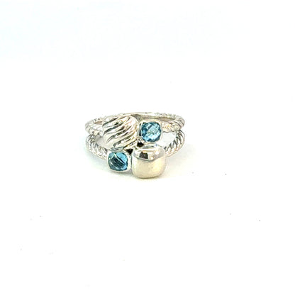David Yurman Topaz Bumblebee Ring Size 6 Sterling Silver Estate DY629