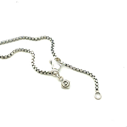 David Yurman Prasiolite Diamond Necklace 17" Sterling Silver Estate DY661