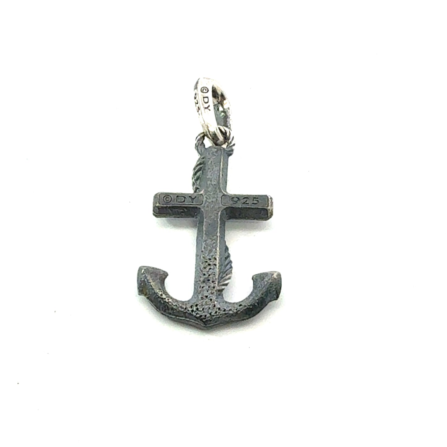 David Yurman Maritime Anchor Pendant Sterling Silver Estate DY666