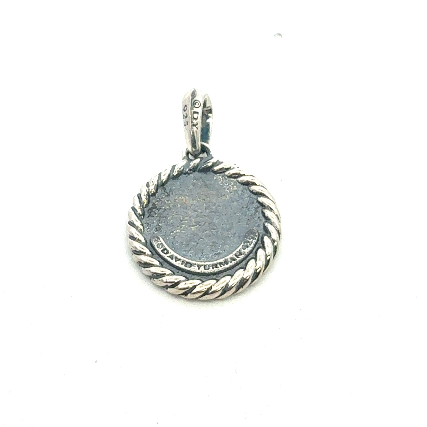 David Yurman J Initial Amulet Pendant Sterling Silver Estate DY674