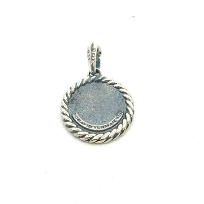 David Yurman J Initial Amulet Pendant Sterling Silver Estate DY674