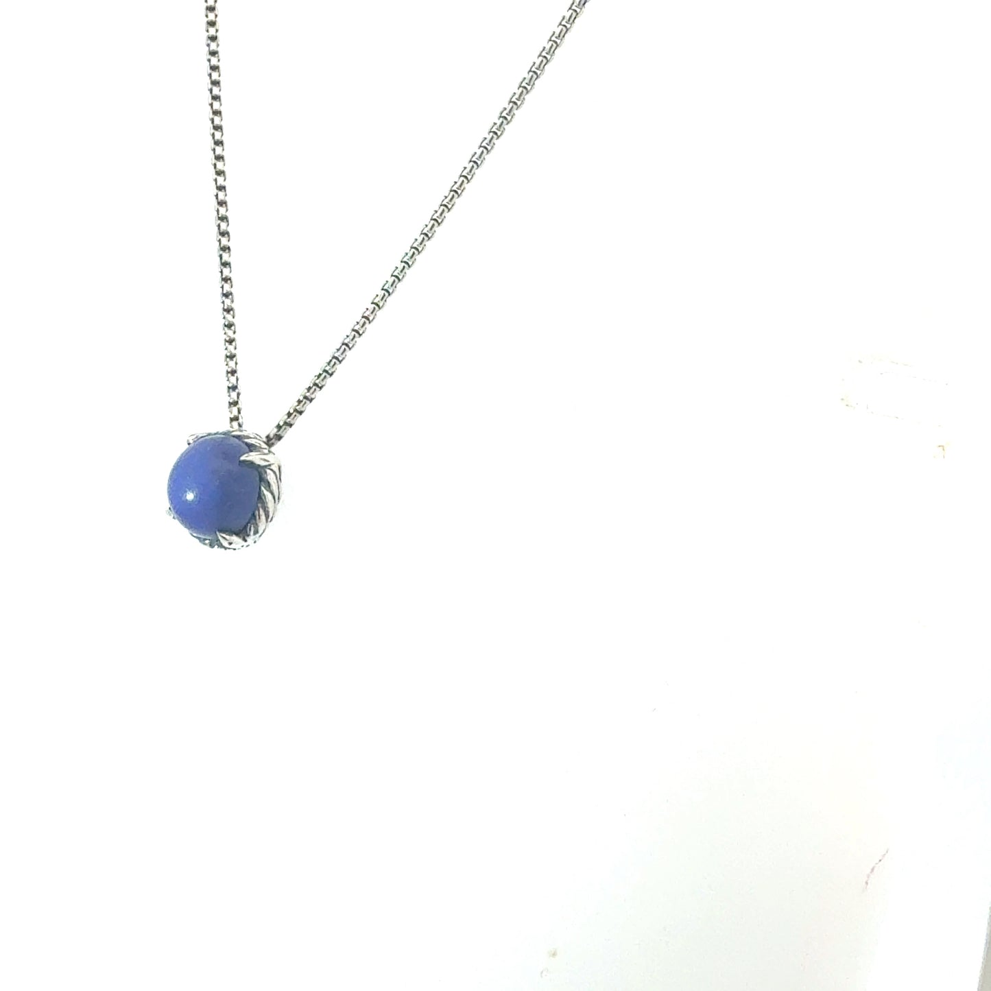 David Yurman Lapis Lazuli Pendant Necklace 17" Sterling Silver Estate DY688