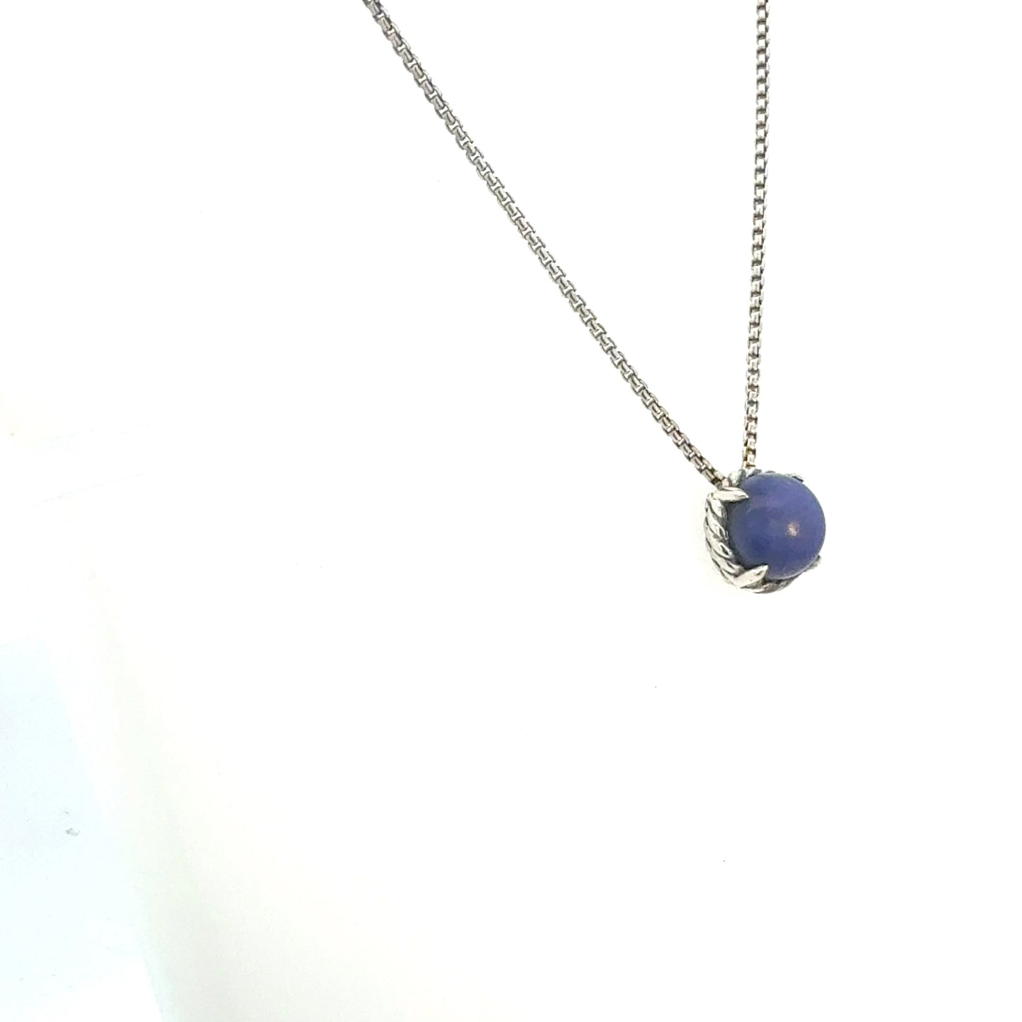 David Yurman Lapis Lazuli Pendant Necklace 17" Sterling Silver Estate DY688