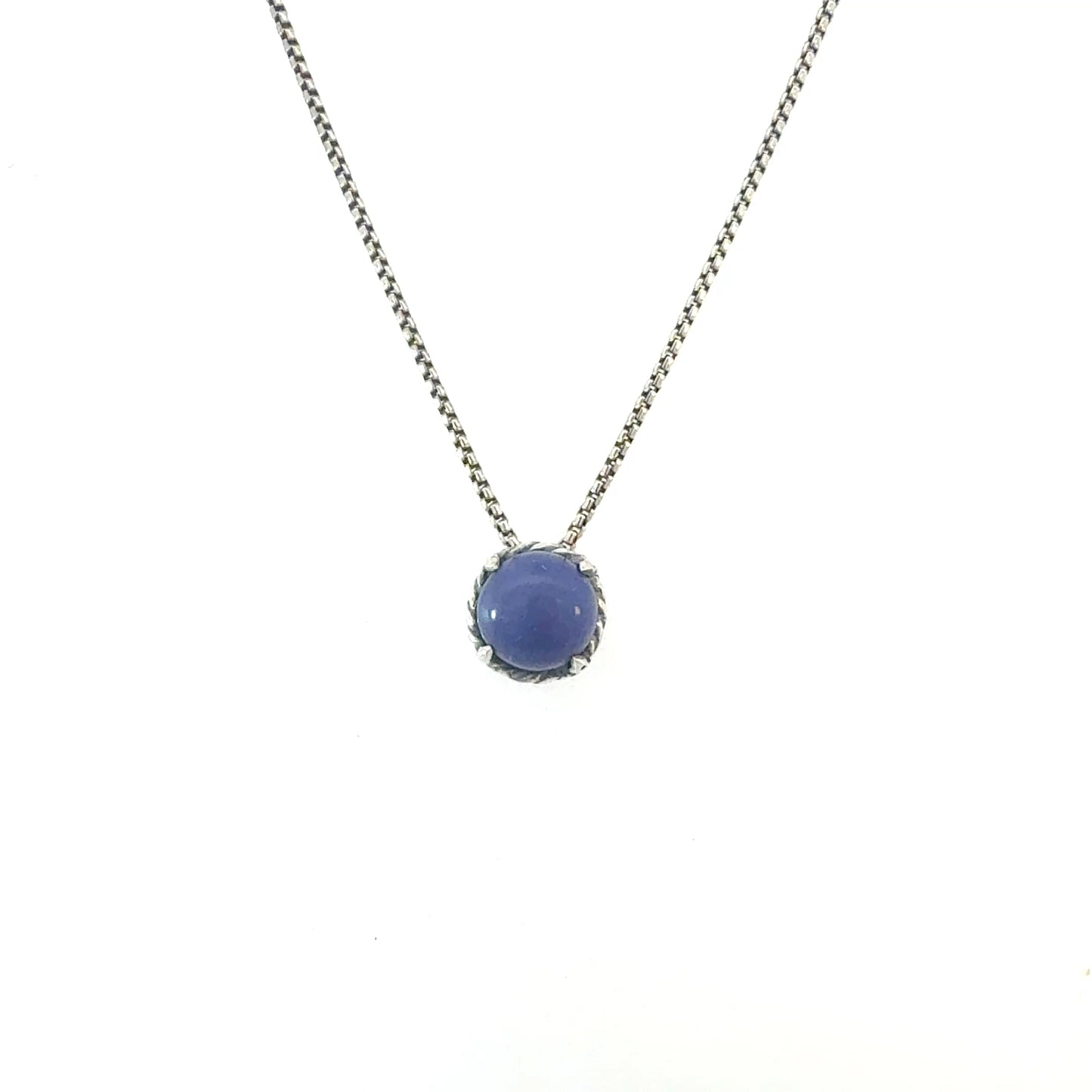 David Yurman Lapis Lazuli Pendant Necklace 17" Sterling Silver Estate DY688