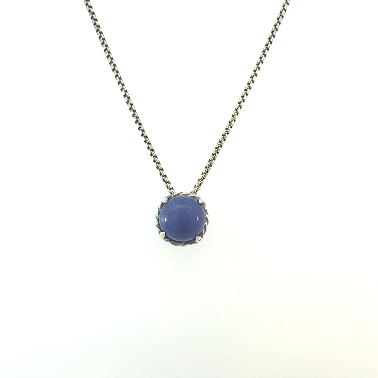 David Yurman Lapis Lazuli Pendant Necklace 17" Sterling Silver Estate DY688