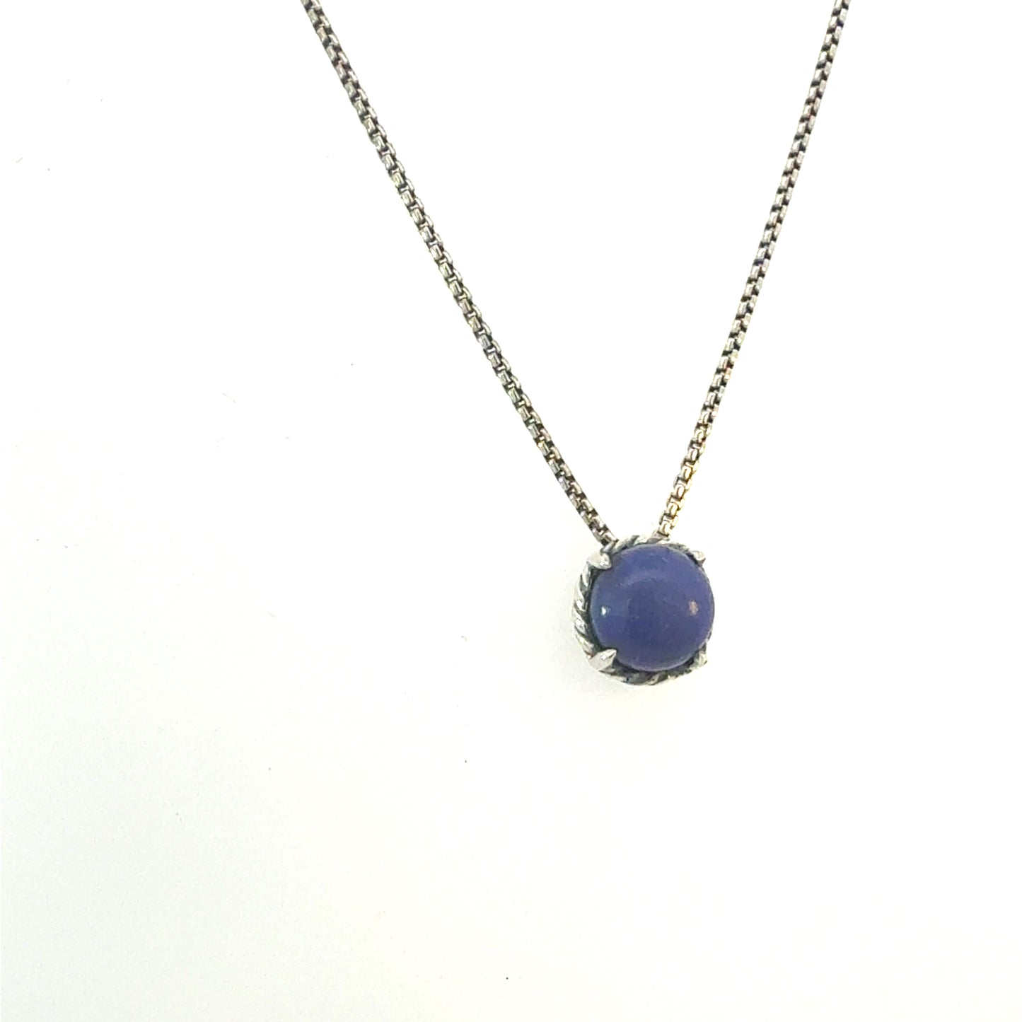 David Yurman Lapis Lazuli Pendant Necklace 17" Sterling Silver Estate DY688