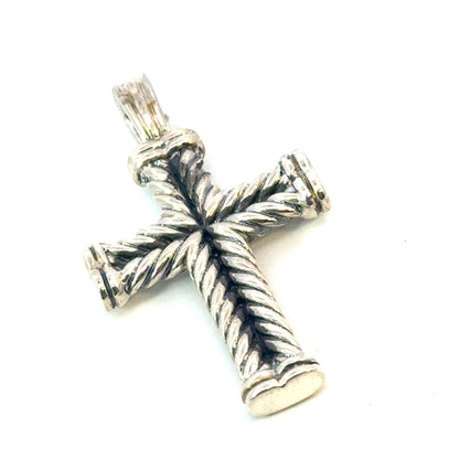 David Yurman Sterling Silver Cross Pendant Estate DY697