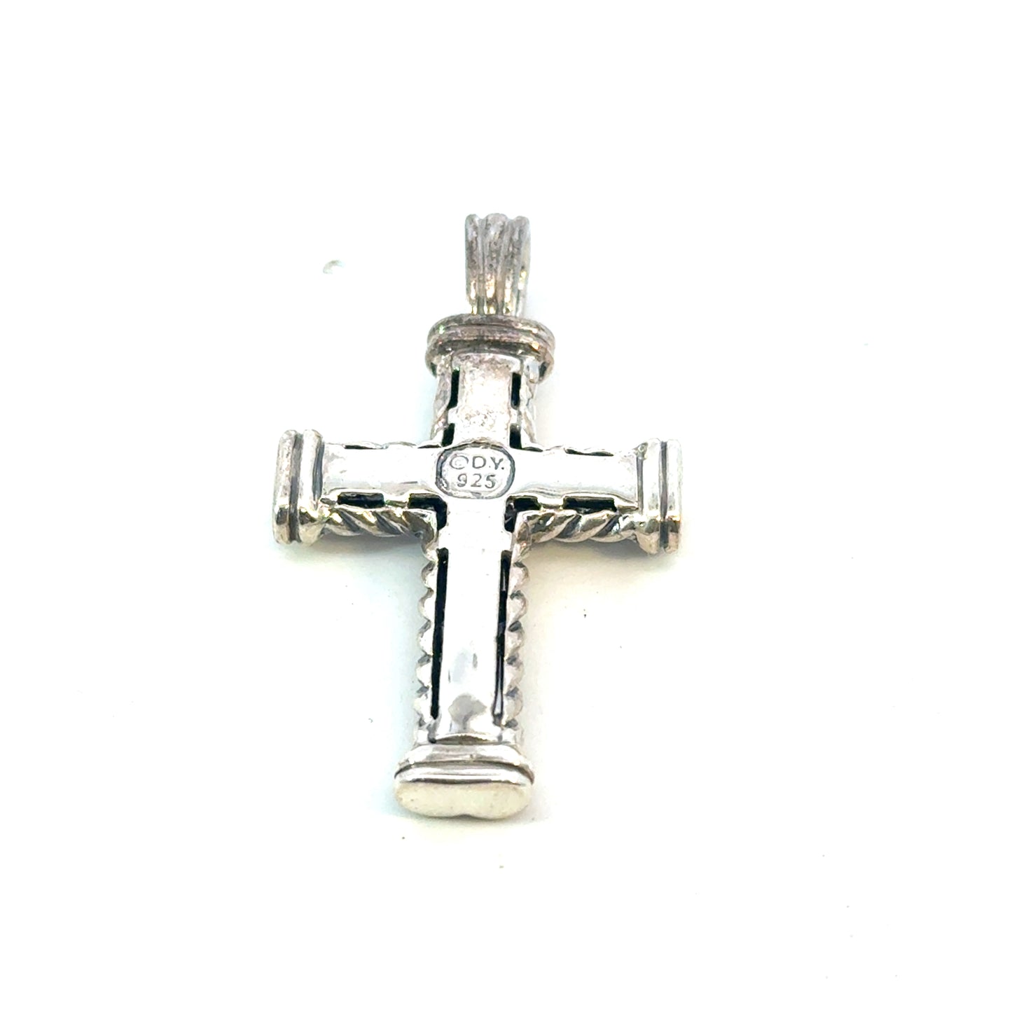 David Yurman Sterling Silver Cross Pendant Estate DY697