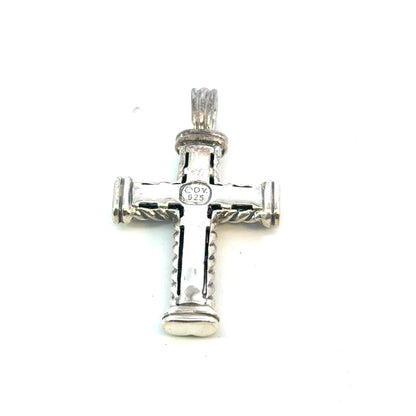 David Yurman Sterling Silver Cross Pendant Estate DY697