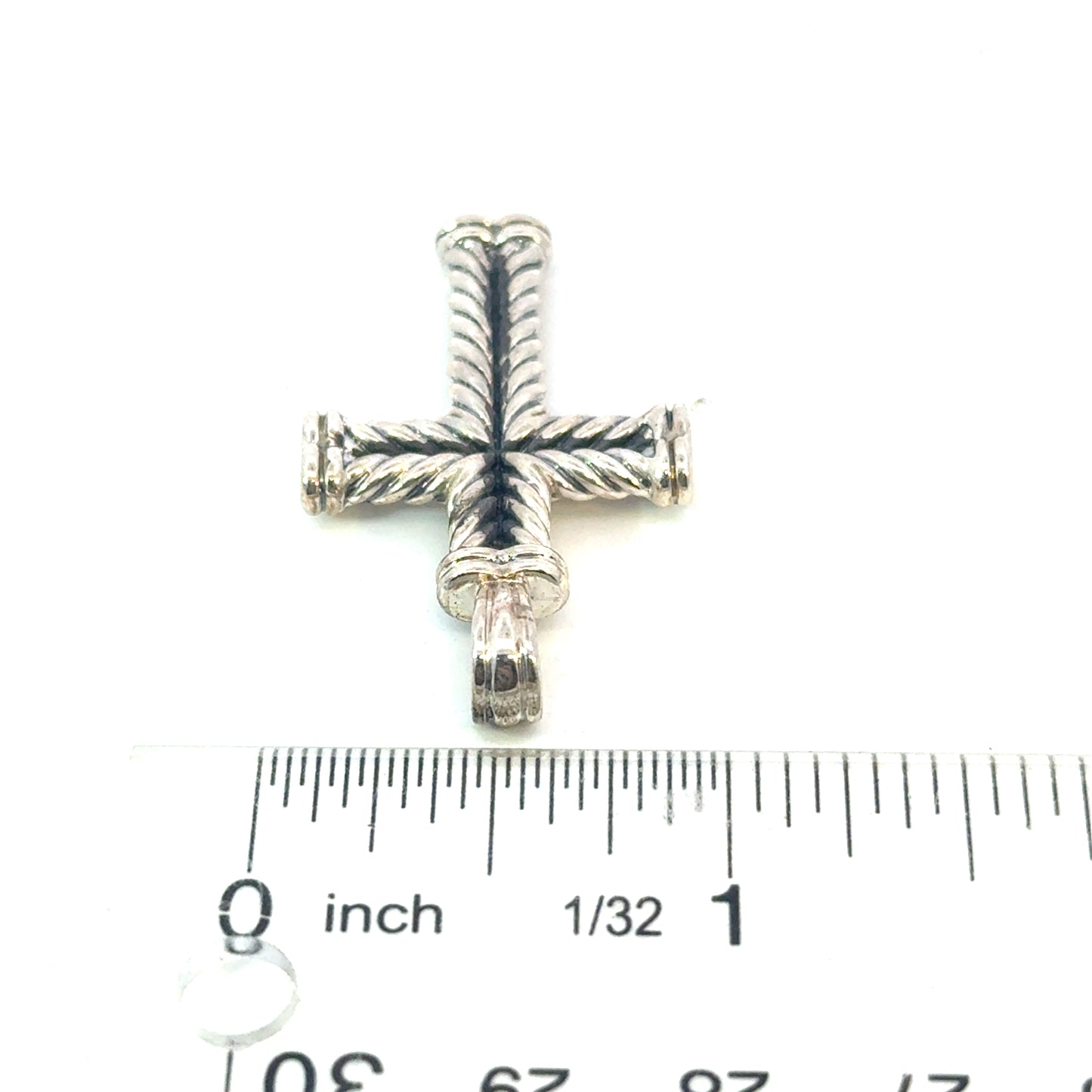 David Yurman Sterling Silver Cross Pendant Estate DY697