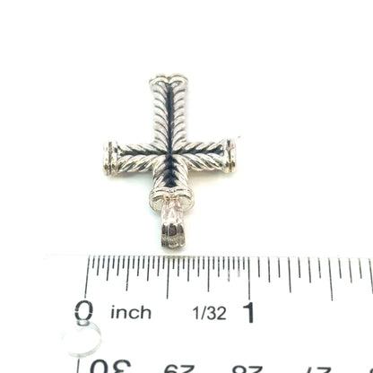 David Yurman Sterling Silver Cross Pendant Estate DY697