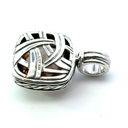 David Yurman Morganite Pendant Sterling Silver Estate DY727