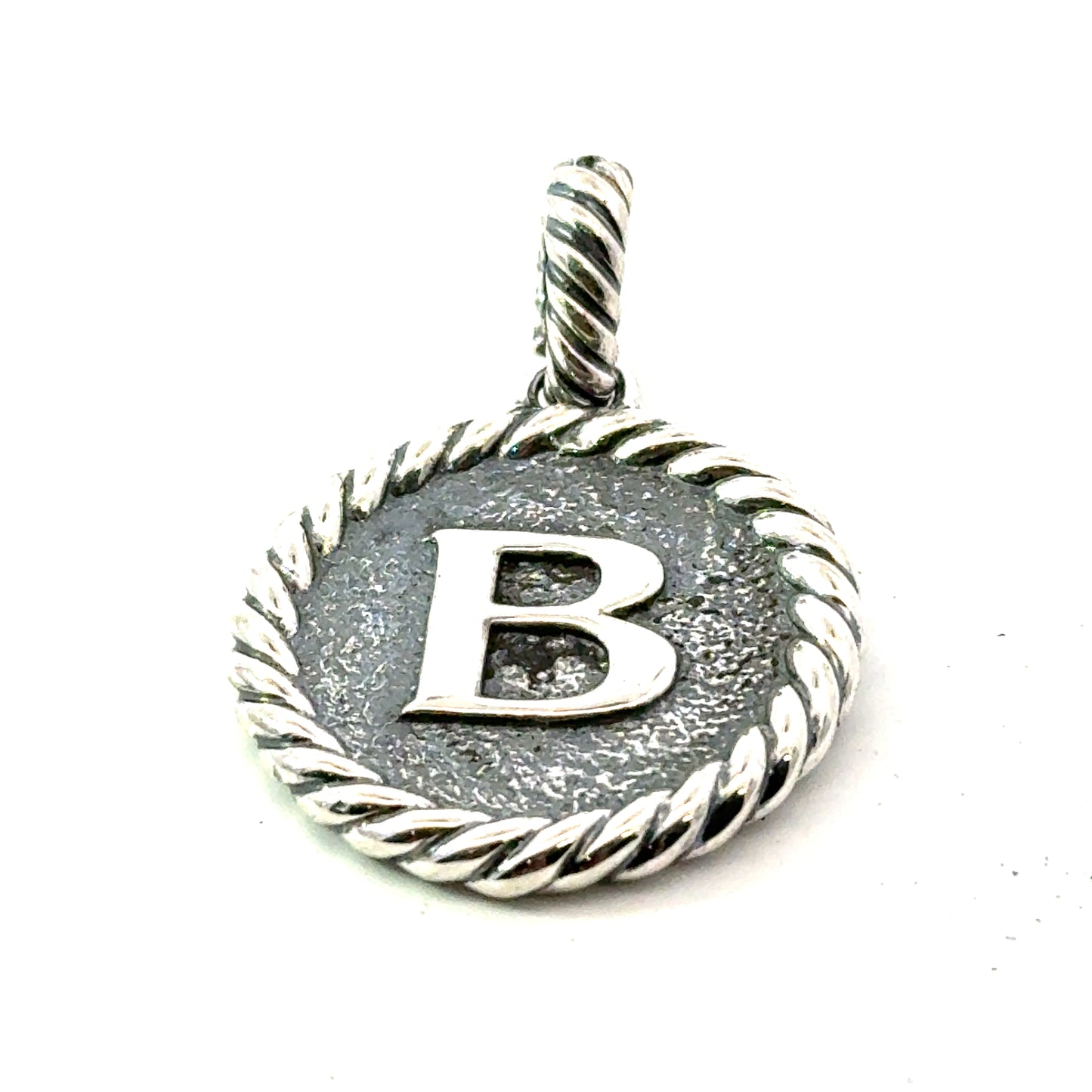David Yurman Letter B Amulet Sterling Silver Estate DY733