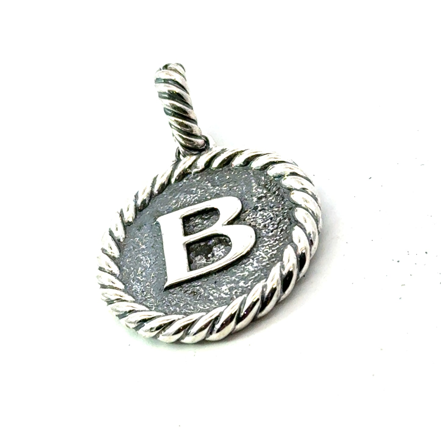 David Yurman Letter B Amulet Sterling Silver Estate DY733