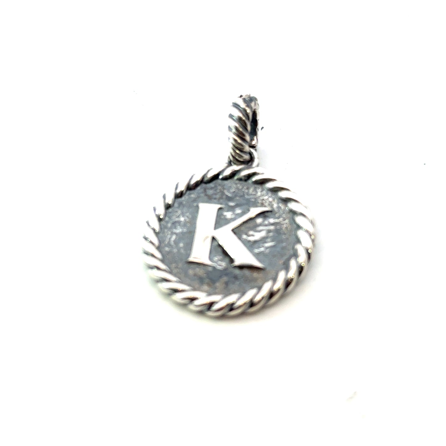 David Yurman Letter K Amulet Sterling Silver Estate DY734