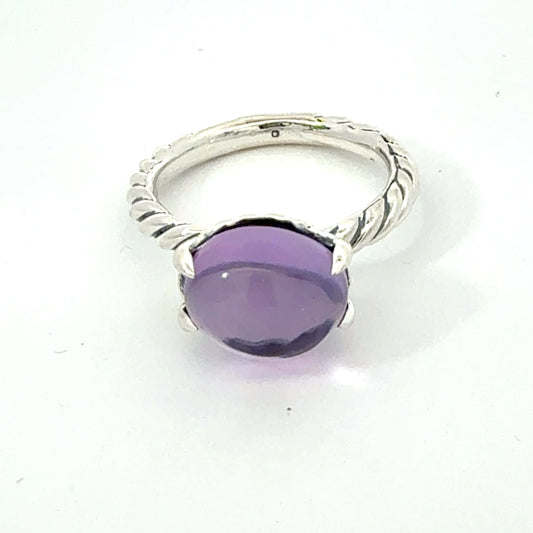 David Yurman Amethyst Ring Size 7 Silver Estate DY744