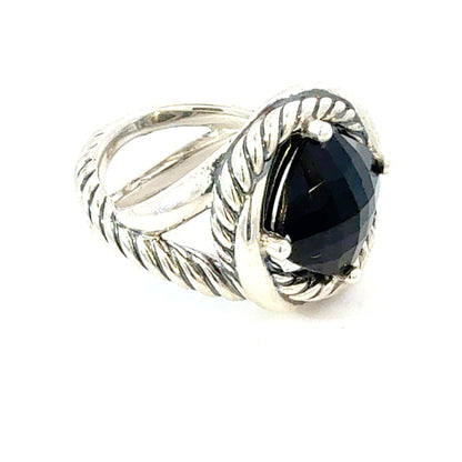 David Yurman Onyx Ring Size 7 Silver Estate DY752