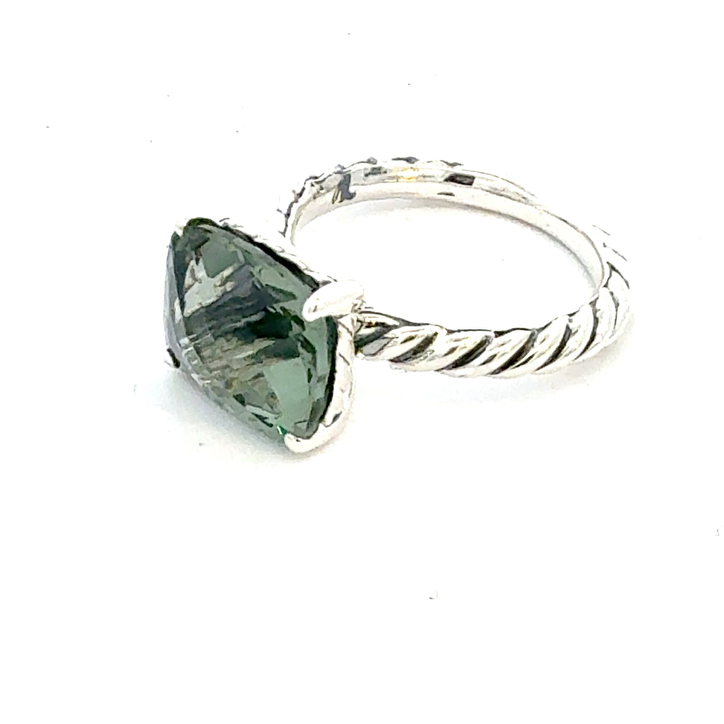 David Yurman Prasiolite Ring Size 7 Silver Estate DY756