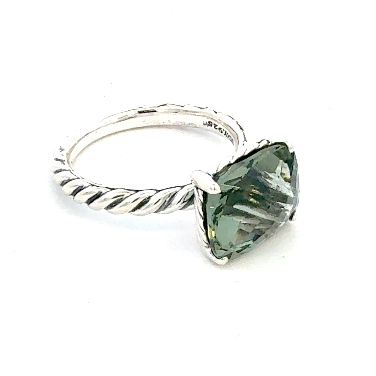 David Yurman Prasiolite Ring Size 7 Silver Estate DY756
