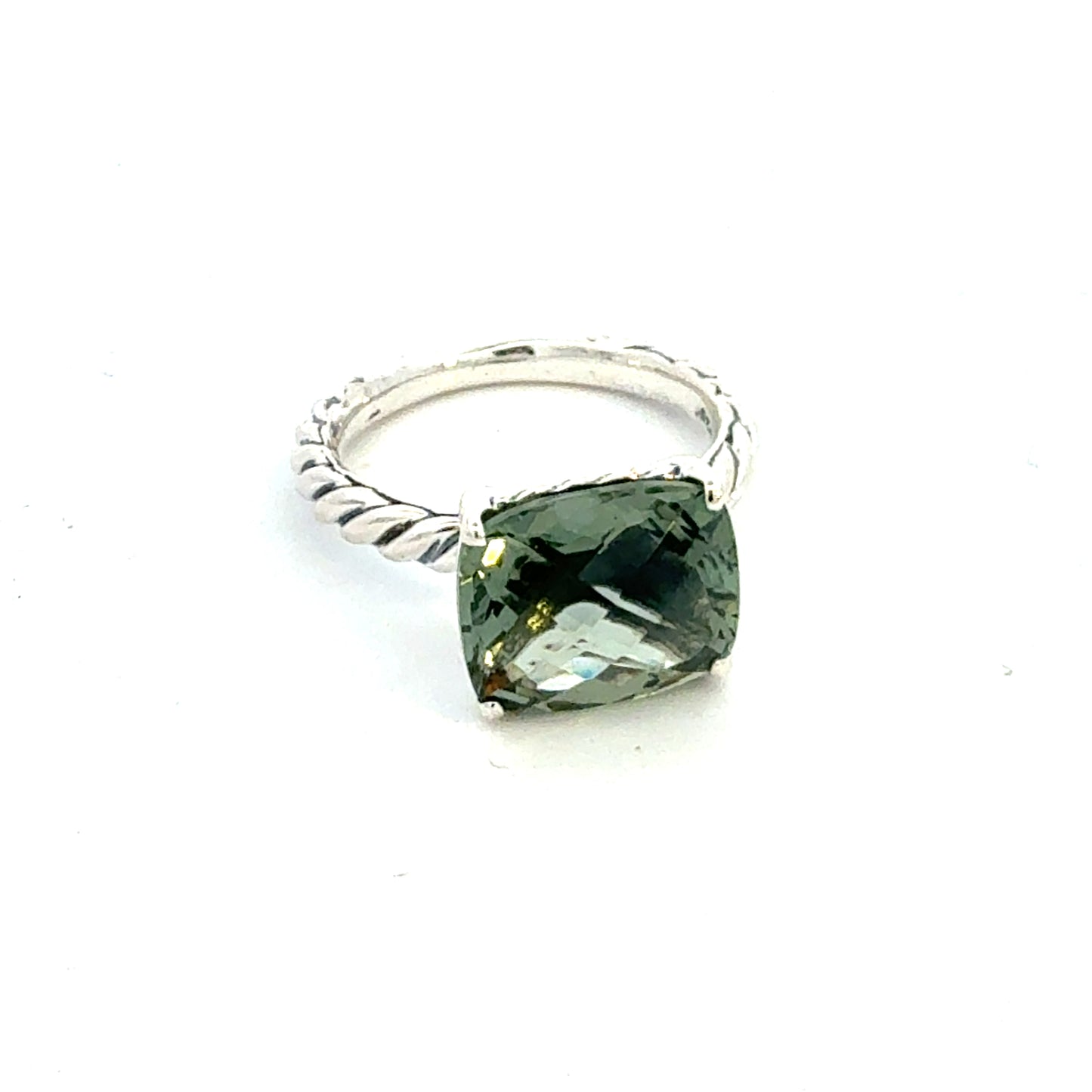 David Yurman Prasiolite Ring Size 7 Silver Estate DY756