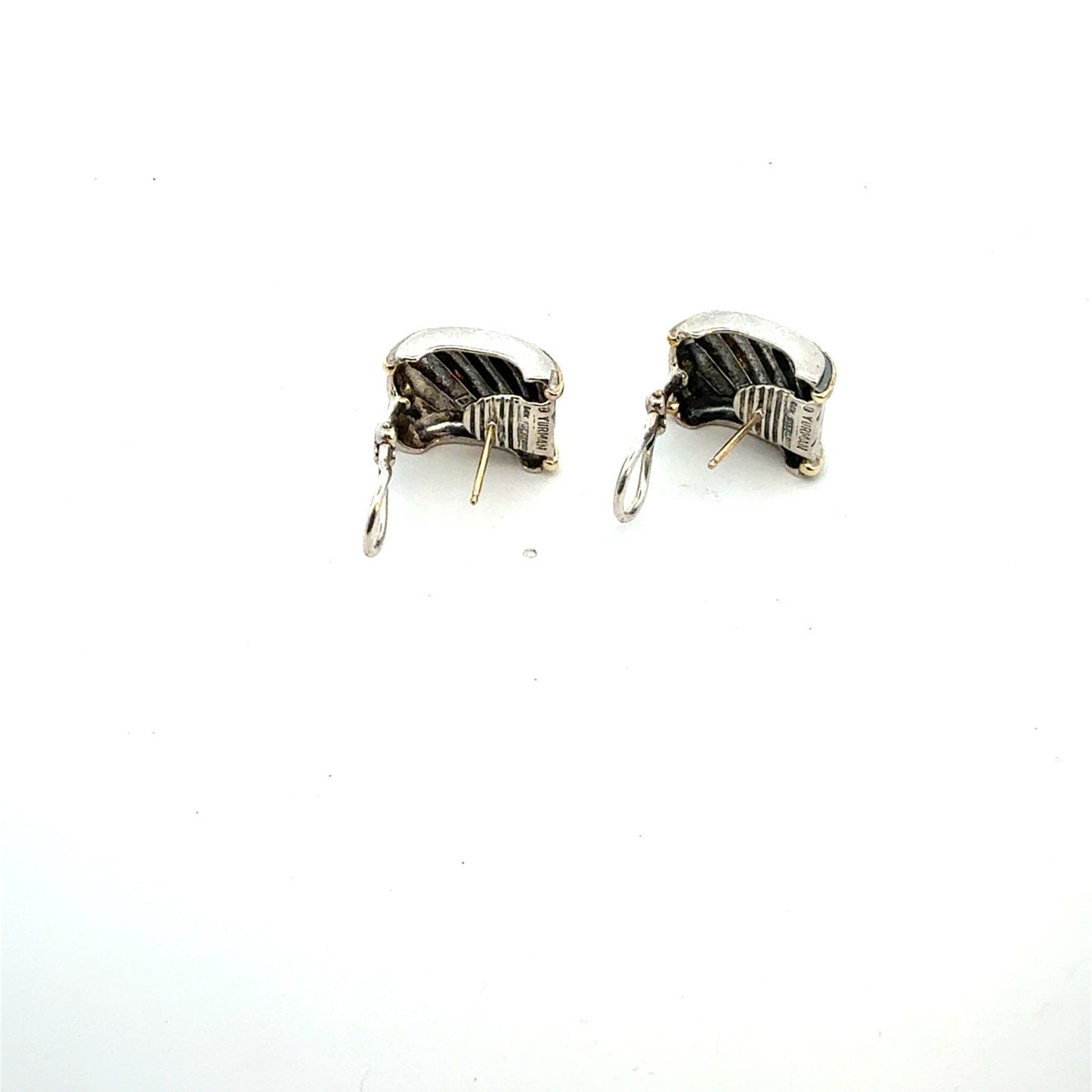 David Yurman Cigar Earrings 14k Gold Silver Estate DY759