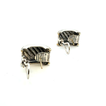 David Yurman Cigar Earrings 14k Gold Silver Estate DY759