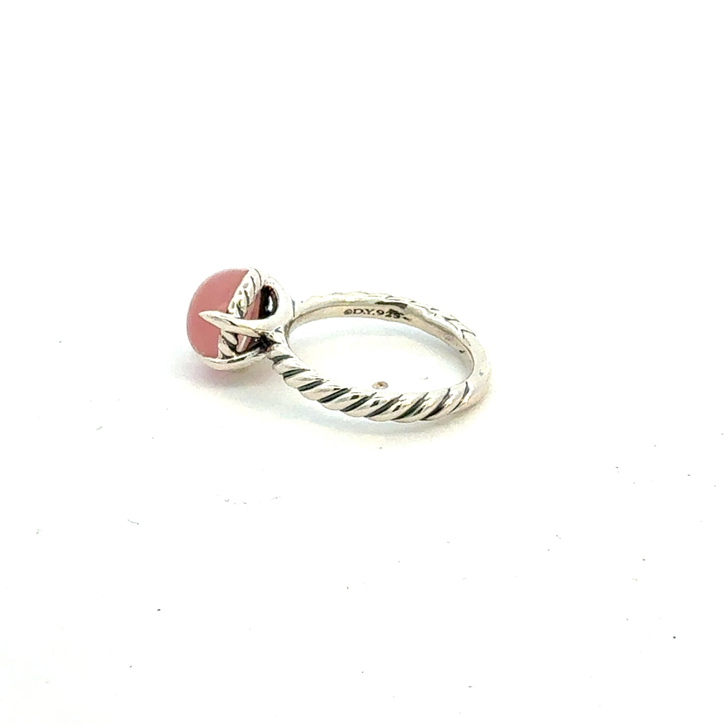 David Yurman Guava Chalcidony Ring Size 7 Sterling Silver Estate DY760