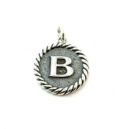 David Yurman Letter B Amulet Sterling Silver Estate DY769