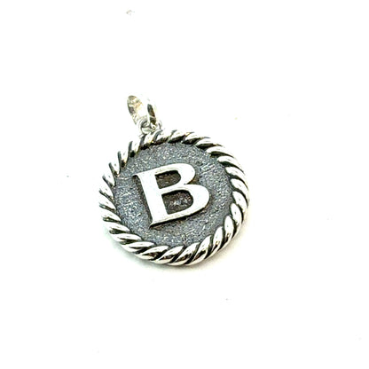 David Yurman Letter B Amulet Sterling Silver Estate DY769