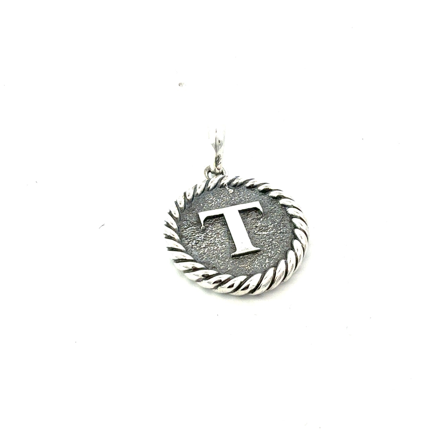 David Yurman Letter T Amulet Sterling Silver Estate DY771