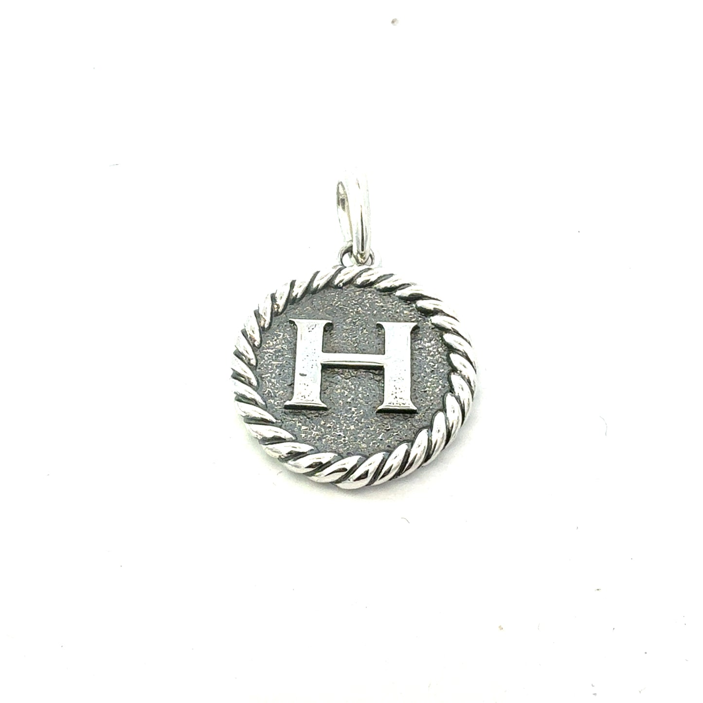 David Yurman Letter H Amulet Sterling Silver Estate DY772