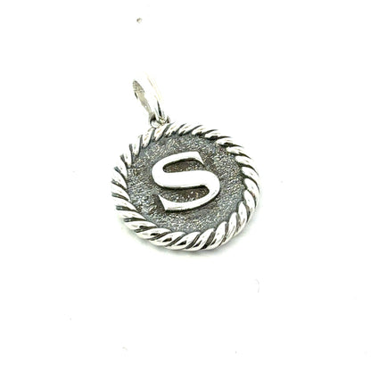 David Yurman Letter S Amulet Sterling Silver Estate DY773