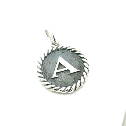 David Yurman Letter A Amulet Sterling Silver Estate DY774