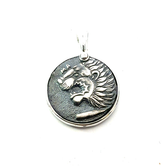 David Yurman Lion Amulet Sterling Silver Estate DY775