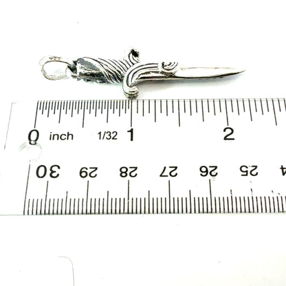 David Yurman Black Diamond Dagger Sterling Silver Estate DY776