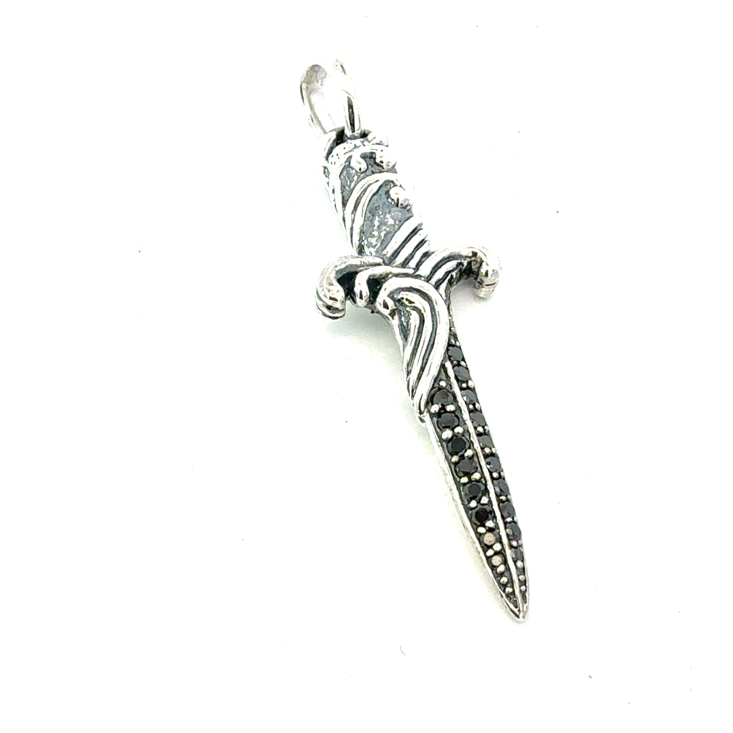 David Yurman Black Diamond Dagger Sterling Silver Estate DY776